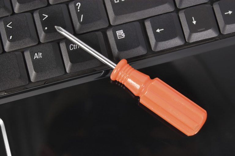 keyboard with a screw driver